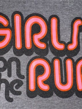 Women’s Girls Run Graphic Tee - Pink & Orange Print xl